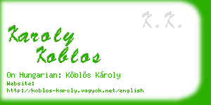 karoly koblos business card